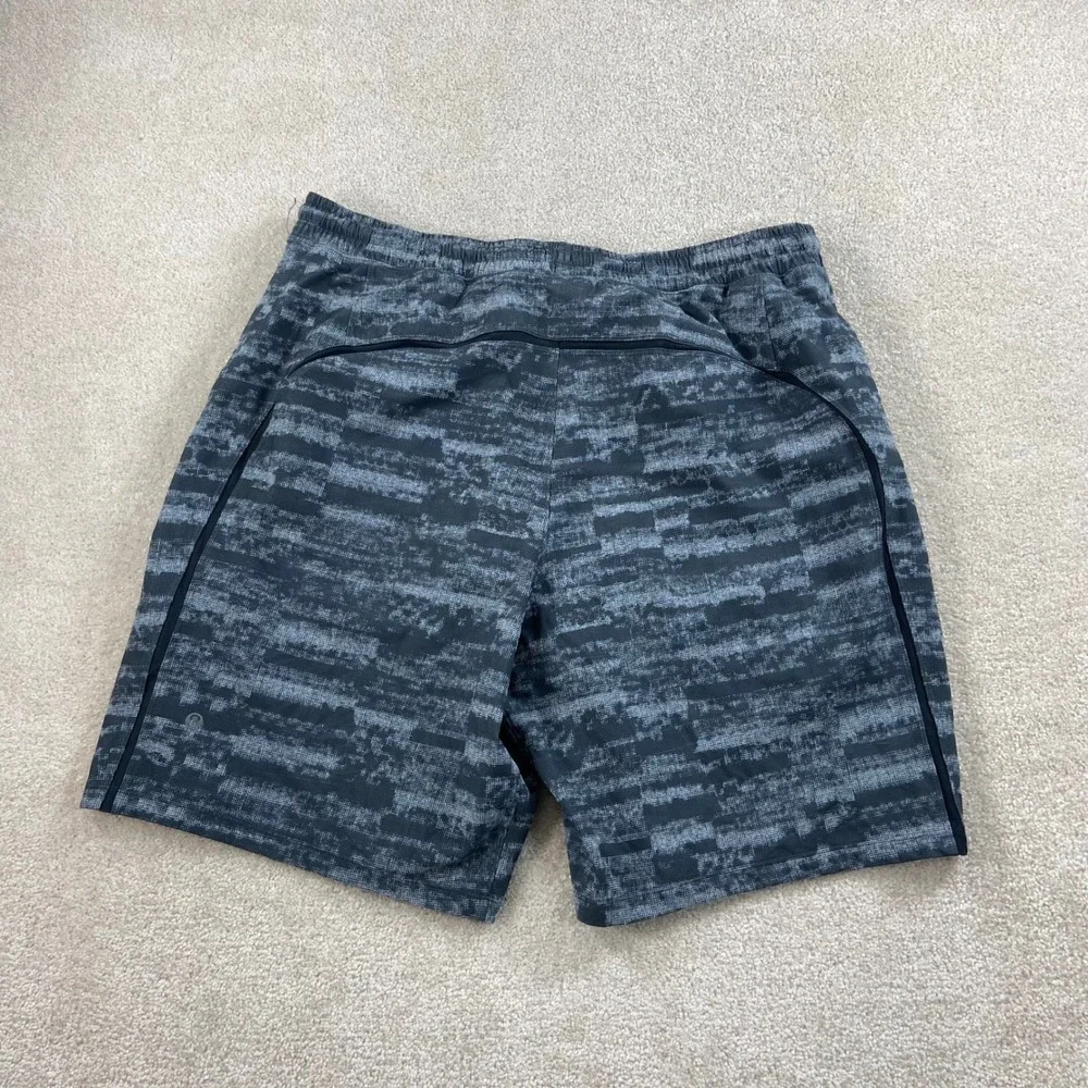 Lululemon Peloton Pace Breaker Shorts Mens XXL Grey Black Glitch Liner 9